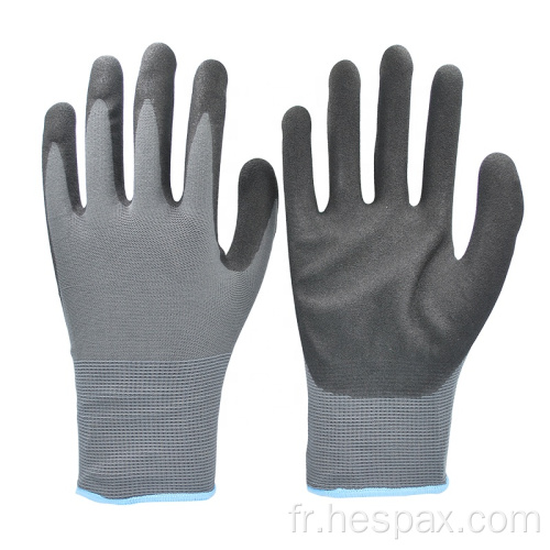 HESPAX Nitrile Sandy Finition Gripped Protection Work Gants